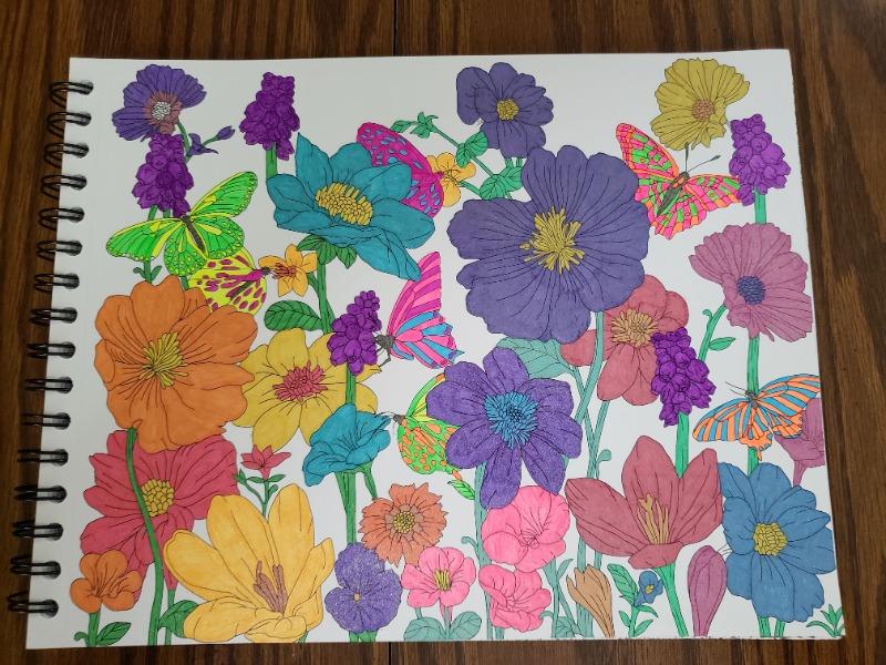 Colorful Flowers Volume 2 Coloring Book for Adults by Jackielou Pareja - Customer Photo From Jessica Hersh
