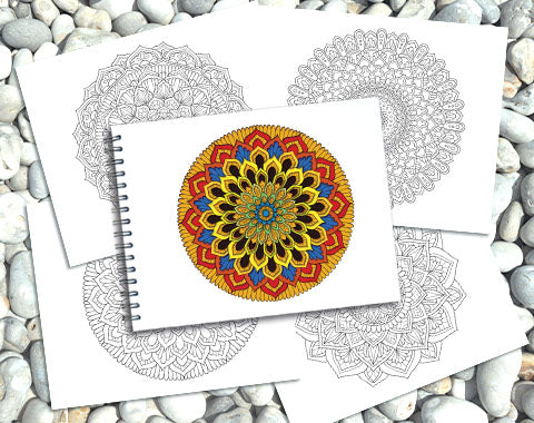ColorIt Mandalas To Color Volume V Adult Coloring Book  - 50 Hand Drawn Designs