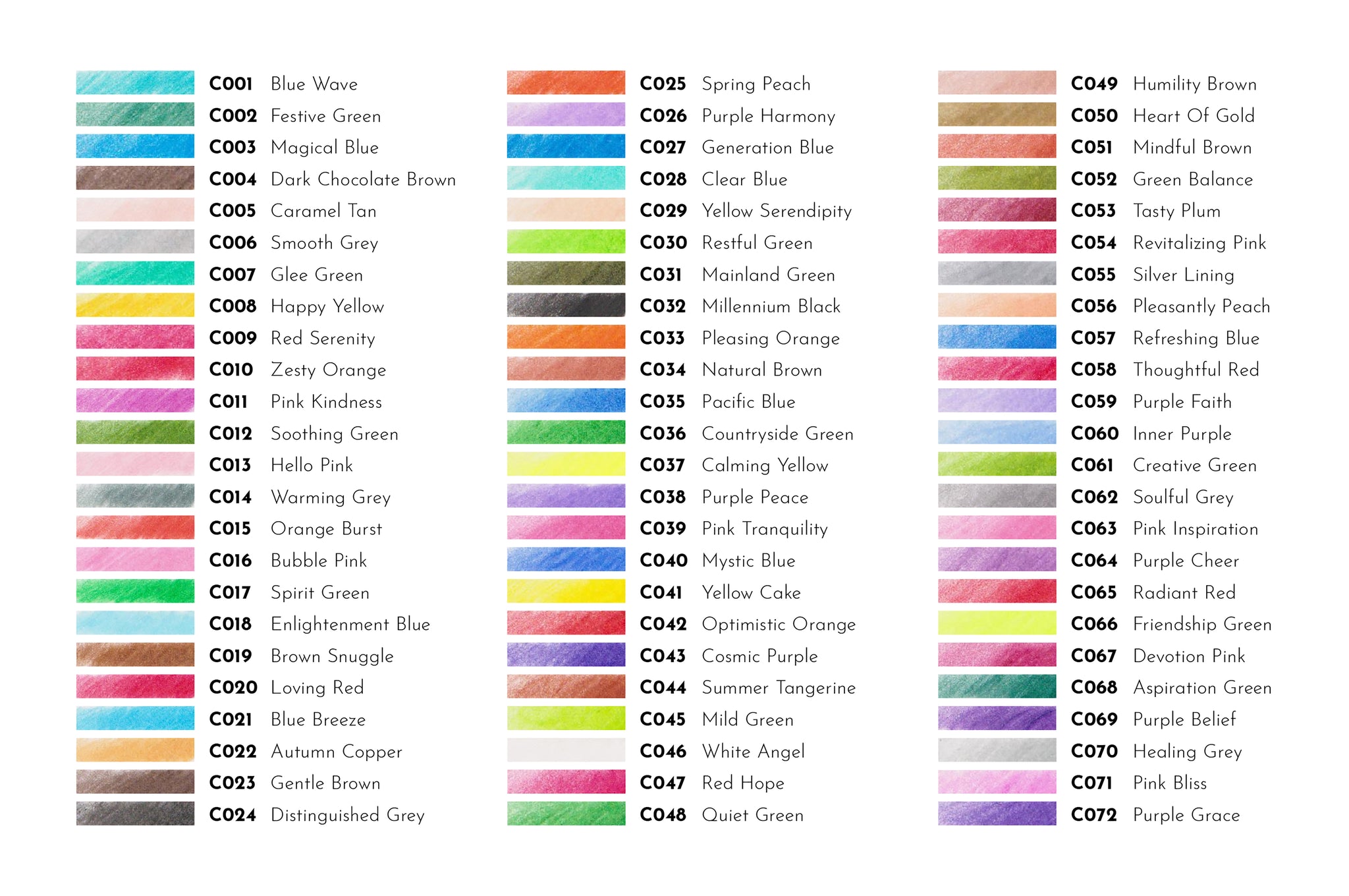 ColorIt 72 Colored Pencil Set - Color Swatches