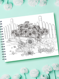 colorit colorful flowers volume 2 wildflowers, gardens, and bouquets coloring book for adults sunflower garden coloring page flower arrangement