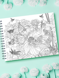 colorit colorful flowers volume 2 wildflowers, gardens, and bouquets coloring book for adults wildflowers with butterflies, dragonflies, and bees coloring page flower scene